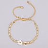 Golden Tone Daisy Braided Bead Bracelets WY1454-5-1