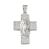Brass Micro Pave Clear Cubic Zirconia Pendants CU-CBAC53C-01P-1