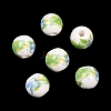 Floral Printed Porcelain Beads PORC-Q199-10mm-10-2