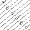 30Pcs 304 Stainless Steel Flat Cable Chain Necklaces Set STAS-BBC0005-02-1