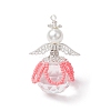 2Pcs 2 Styles Glass Seed Bead Pendants PALLOY-MZ00710-04-3
