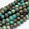 Dyed Natural Ocean Agate/Ocean Jasper Round Beads Strands G-E331-31-1