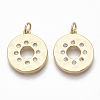 Brass Micro Pave Clear Cubic Zirconia Pendants KK-S356-009G-NF-1