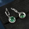 925 Sterling Silver Micro Pave Cubic Zirconia Hoop Earrings EJEW-B147-01A-02-3