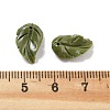 Synthetic Coral Dyed Leaf Charms CORA-Q034-03-3