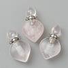 Natural Rose Quartz Pendants G-B009-25P-B-1