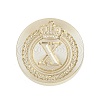 Golden Tone Crown Initial Wax Seal Brass Stamp Heads AJEW-A065-01X-1