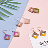 SUPERFINDINGS DIY 6 Pairs Rhombus Resin & Walnut Wood Earring Makings DIY-FH0001-94-6