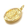 Virgin Mary Brass Micro Pave Cubic Zirconia Pendants KK-S508-42G-01-2