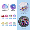 128Pcs 8 Colors Transparent Spray Painted Glass Beads GLAA-TA0001-26-4