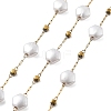 ABS Imitation Pearl & 304 Stainless Steel Beads Link Chains CHS-K021-07G-01-1