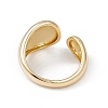 Rack Plating Brass Teardrop Open Cuff Ring for Women X-RJEW-B043-17-2