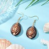 Natural Shell Beaded Dangle Earrings EJEW-TA00609-1