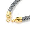 Leather Braided Cord Link Bracelets MAK-K022-01G-02-2