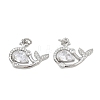 Brass Micro Pave Cubic Zirconia Pendants KK-K407-57S-1