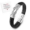 Word Love You Forever Stainless Steel Interlocking Knot Link Bracelet JB752A-2