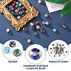 40Pcs 8 Colors Handmade Gold Sand Lampwork Beads Strands LAMP-YS0001-01-5