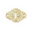 Religion Brass Saint Benedict Medal Links Connector Charms KK-P350-04G-1