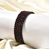 Natural Garnet Beaded Stretch Bracelets BJEW-JB02459-05-4