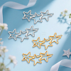 8Pcs 2 Colors Iron and Zinc Alloy Star Hair Barrettes PHAR-HY0001-06-4