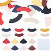 16Pcs 16 Styles PU Leather Fan Bookmarks AJEW-TA0002-23-1