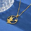 Brass Clear Cubic Zirconia Pendant Necklaces for Women NJEW-B121-01G-01-2