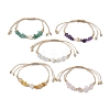 Gemstone Chip Braided Bead Bracelets BJEW-JB10833-1
