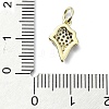 Brass Micro Pave Clear Cubic Zirconia Pendants KK-H475-24G-01-3