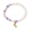 Handmade Shell Beaded Stretch Bracelets for Women BJEW-JB11403-3