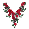 3D Rose Flower Metallic Thread Embroidered Floral Lace Collar AJEW-WH0314-25-1
