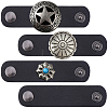 4Pcs 4 Styles PU Leather with Alloy Scarf Clips FIND-CL0002-25-7