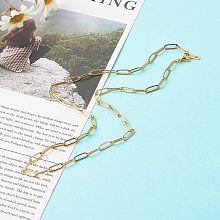 304 Stainless Steel Paperclip Chains Necklace NJEW-JN03593-01