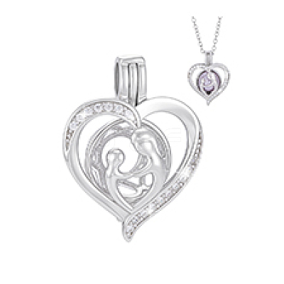 1Pc 925 Sterling Silver Micro Pave Clear Cubic Zirconia Bead Cage Pendants STER-PH0004-86-1