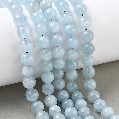 Natural Aquamarine Beads Strands G-D327-C03-8MM-01A-1