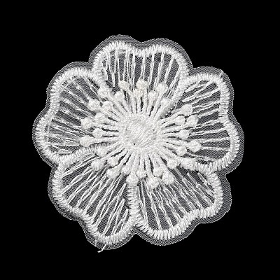 Organza Embroidered Cloth Sew on Patches PATC-WH0006-40A-1