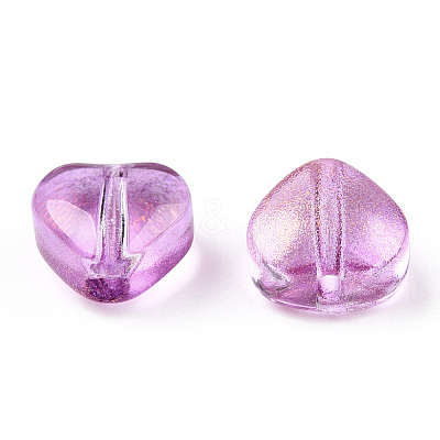 Transparent Spray Painted Glass Beads GLAA-R211-02-B06-1