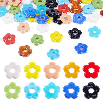 40Pcs 10 Colors Handmade Lampwork Beads LAMP-TA0001-65-1