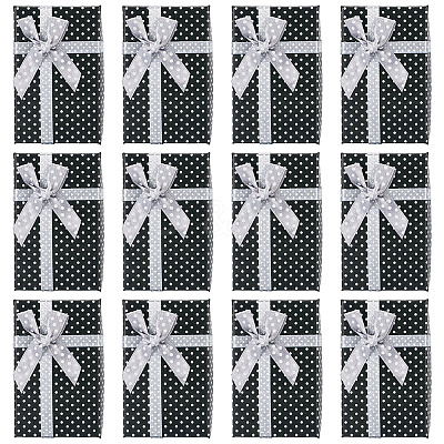 Polka Dot Print Cardboard Jewelry Gift Boxes with Bowknot CON-TAC0001-10E-1