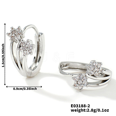 Chic Fashionable Flower Hip-hop Brass Hoop Earrings PS1266-2-1