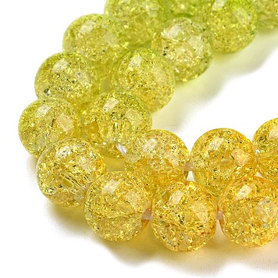 Spray Painted Crackle Glass Beads Strands DGLA-C002-8mm-11-1