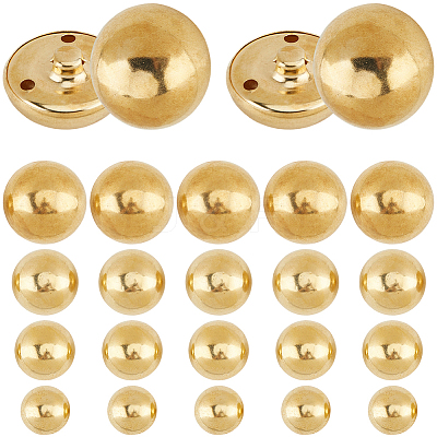 40Pcs 3-Hole Brass Buttons BUTT-CY0001-18A-1