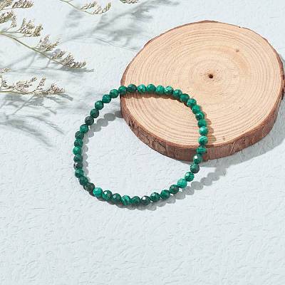 Natural Malachite Beaded Bracelets BJEW-JB06468-1