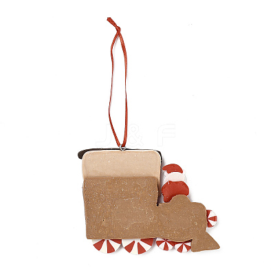 Christmas Car Handmade Polymer Clay Pendant Decorations HJEW-P017-03C-1