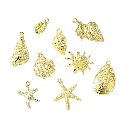 9Pcs 9 Styles Ocean Series Alloy Pendants FIND-FS0003-31-1