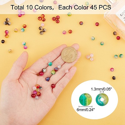 Round Transparent Crackle Glass Beads CCG-X0006-6mm-B-1