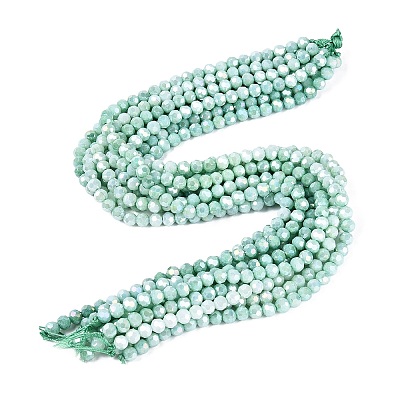 Anti-Tarnish Electroplate Glass Beads Strands EGLA-ZX010-6mm-11-1
