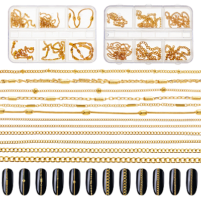 12Pcs 2 Styles Alloy Chains MRMJ-DC0001-10G-1