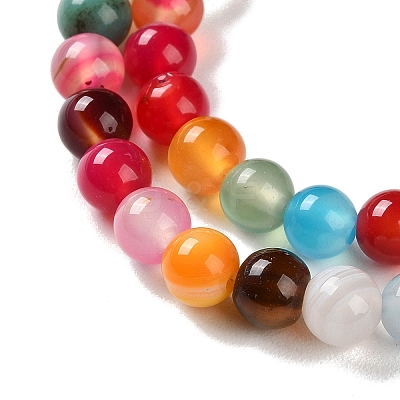 Natural Striped Agate/Banded Agate Beads Strands G-Z060-A01-A07-1