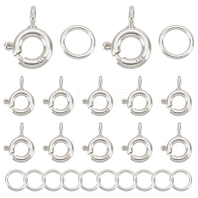 12Pcs 925 Sterling Silver Spring Ring Clasps STER-CN0001-21-1