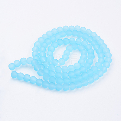 Baking Paint Transparent Glass Bead Strands X-GLAA-S031-8mm-21-1